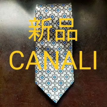 미사용 새상품 카날리 CANALI 넥타이 이탈리아제 실버