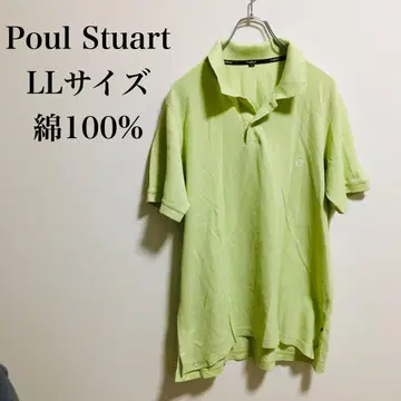 연한 그린 [Paul Stuart] 피케 셔츠 남성용 면 100% LL