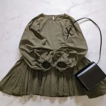 저널 스탠다드 티어드 볼륨 소매  블라우스 가을 컬러
