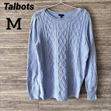 Talbots 케이블 니트 스웨터 M 블루 긴팔