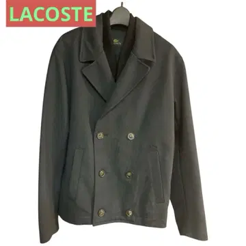 LACOSTE 피 코트 네이비 x 블랙 (옷깃 부분) 사이즈: M(4)