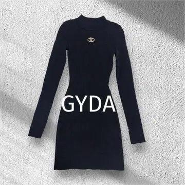 [ GYDA ] 제이다 여성용 니트 원피스 미니 원 포인트 블랙