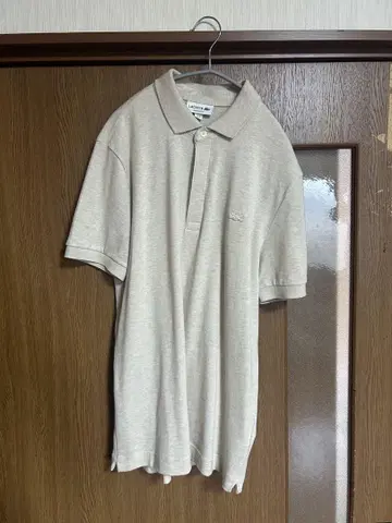 LACOSTE 베이지 피케 셔츠 US S