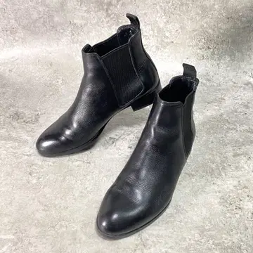 REGAL 숏부츠 사이드 고어 가죽 블랙 22.5cm