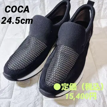 컨디션 최상 coca 메쉬 스니커즈 슬립온 정가 15400엔 블랙