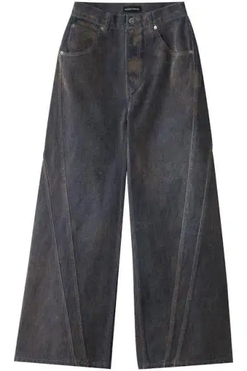 21251465307 Wide Straight Flocking Denim