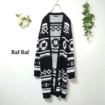 Raf Raf 올 패턴 니트 롱 가디건 M