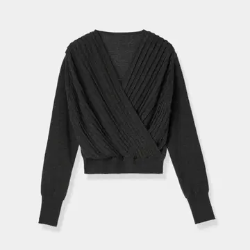 Pleats Cache-coeur Knit tops 로브 블랑