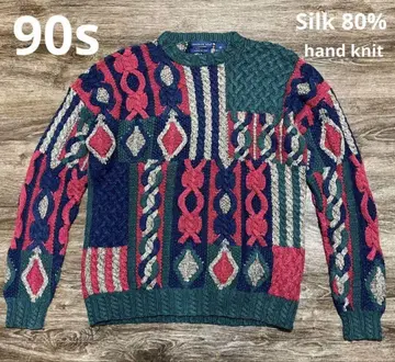 90s 빈티지 핸드 니트 실크 80% 핸드니트 랄프