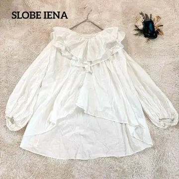 [슬로브 이에나] 걸리시 SLOBE IENA 프릴 옷깃 블라우스 화이트
