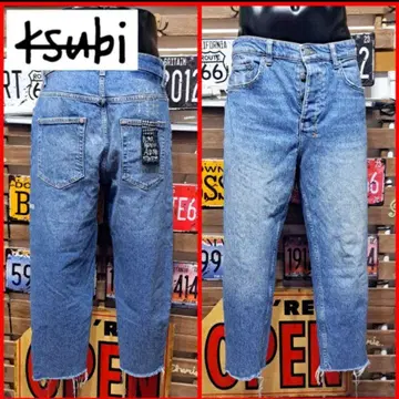 ksubi 스비 컷오프 와이드 데님 배기 팬츠