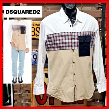 Dsquared2 패치워크 리메이크 체크 긴팔 셔츠 48