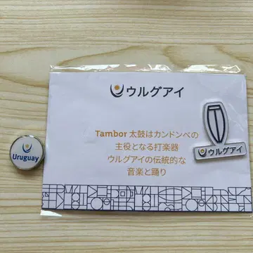 오사카 간사이 엑스포 우루과이 핀 배지 2점