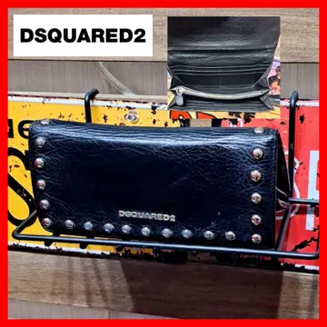 Dsquared2 로고 플레이트 올드 스터드 장지갑 블랙