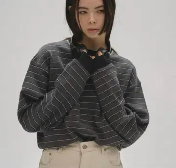 todayful Border Long T-shirts 그레이