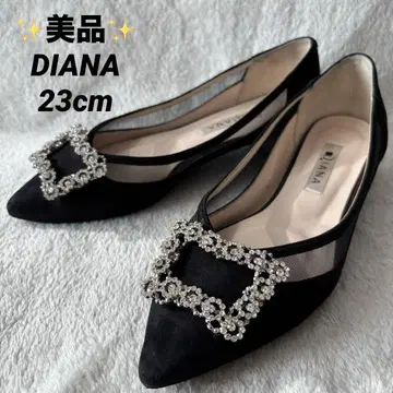 새상품급 DIANA 다이애나 일본제 비쥬 플랫 블랙 23cm