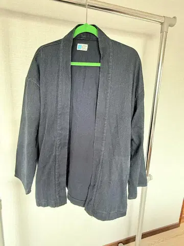 JAPAN BLUE JEANS 네이비 나염 노카라 데님 아우터 핫피풍