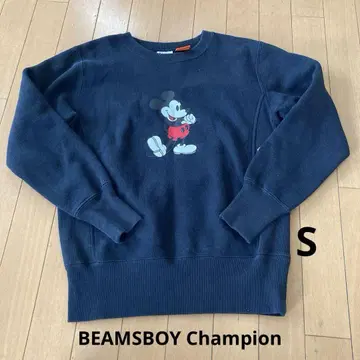 BEAMSBOY Champion 별주 미키 맨투맨 S 블랙
