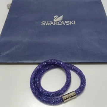 Swarovski 라메 믹스 보라색 팔찌