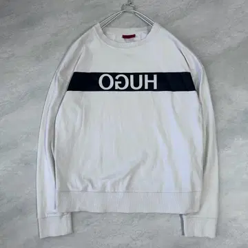 HUGO BOSS 휴고보스 맨투맨 반전 문자 M 사이즈 화이트 계열