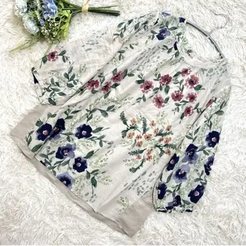 슈퍼 하카 꽃무늬 블라우스 긴팔 2XL 빅 사이즈 오피스 깔끔