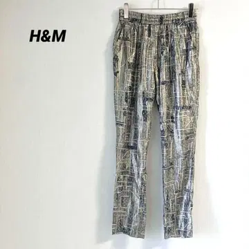 [ 미사용 새상품 ] H&M 아트 패턴 이지 팬츠 허리밴딩 올 패턴 M