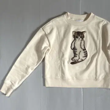 [뮤베르] 고양이 쭈리 풀오버 긴팔 36 트레이닝복 아플리케