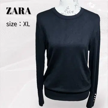 ZARA 스웨터 니트 골드 버튼 빅 사이즈 루즈한 사이즈 체형 커버