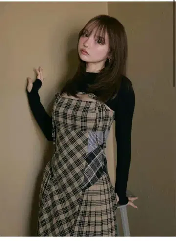 andmary Nadia 체크 롱 드레스 앤드마리