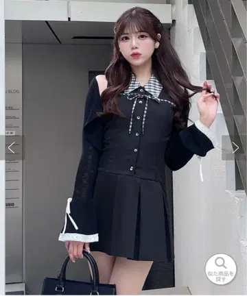슬리브리스 미니 원피스 블랙 유이 원피스