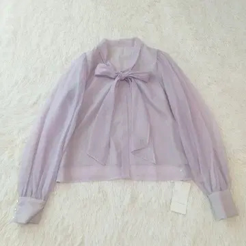 새상품 JILLbyJILLSTUART 시어 리본 블라우스 보타이 펄 조
