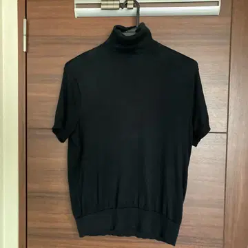 랄프 로렌 블랙 하이넥 반팔 니트 L