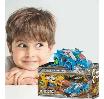 자동 변환되는 자동차 공룡 완구 컬러풀한 조명 생생한 사운드