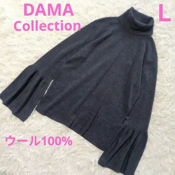 새상품급 다마 컬렉션 울 100% 터틀넥 벨 슬리브 L