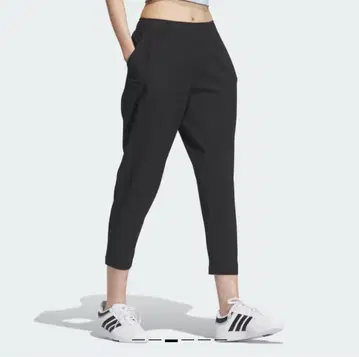 아디다스 우븐 크롭 팬츠 L 블랙 CLIMA COOL