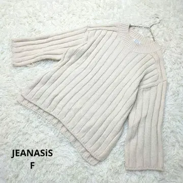 JEANASiS 지나시스 니트 스웨터 긴팔 리브 신축성 아이보리 F