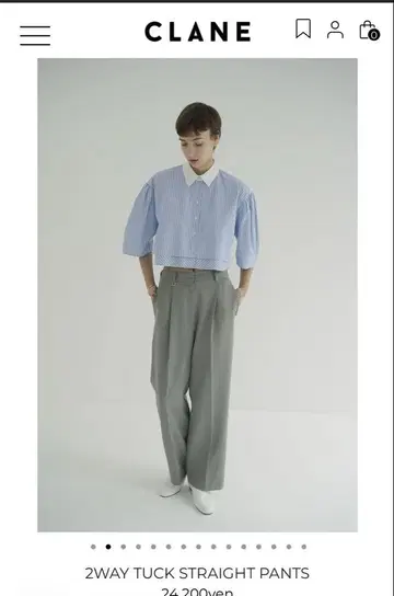 미사용 택 포함 2WAY TUCK STRAIGHT PANTS 그레이