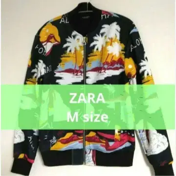 ZARA 집업 블루종 자켓 리조트 트로피컬 남성용 M