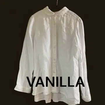 VANILLA 린넨100% 둥근 카라 블라우스 셔츠