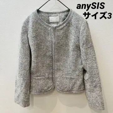 anySiS 노카라 자켓 트위드 그레이 L 사이즈 3