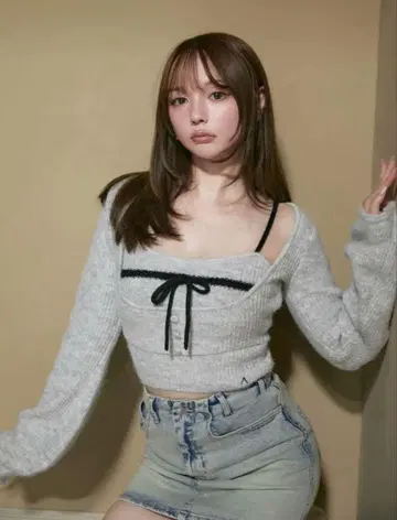 andmary Natalie ribbon set 그레이