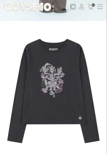 COYSEIO CORAL LONGSLEEVE CHARCOAL 티셔츠