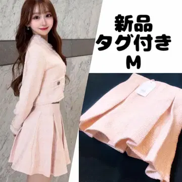 택 포함 새상품 트위드 미니 스커트 핑크 darich 다리치 M