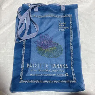 모네전 브리지트 타나카 오간자 자수 토트백 네이비