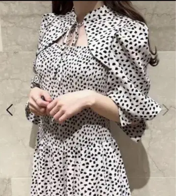 SNIDEL 데콜테 오픈 플레어 슬리브 롱 원피스