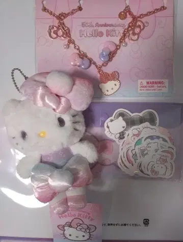 헬로키티 50주년 기념 마스코트 백참, 스티커 세트