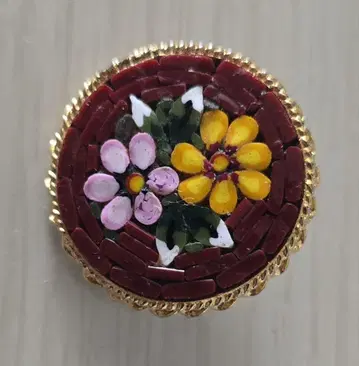 이탈리아제 앤티크 마이크로모자이크 브로치