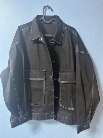블랙 데님 자켓