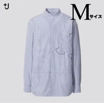 UNIQLO +J 수피마 코튼 오버 사이즈 스탠드 카라 셔츠 구름 M