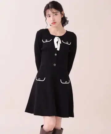 JILL BY JILLSTUART 배색 리브 니트 셋업